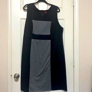 Black and herringbone midi dress
